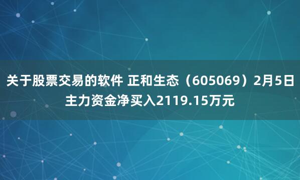 关于股票交易的软件 正和生态（605069）2月5日主力资金净买入2119.15万元